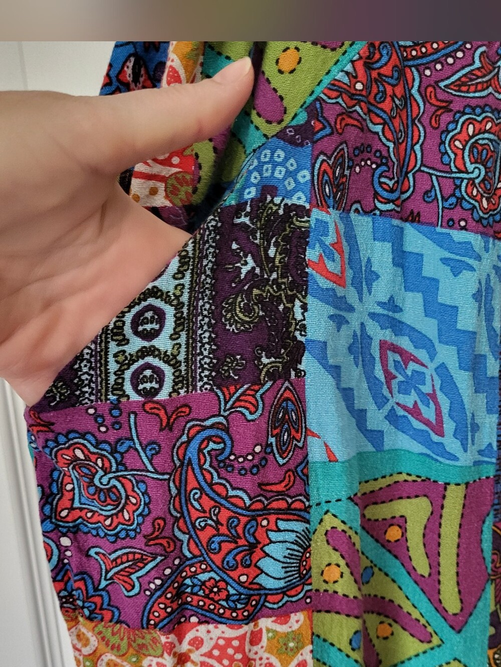 Boho Jumper Beautiful Blues And Reds - Picture 5 of 7